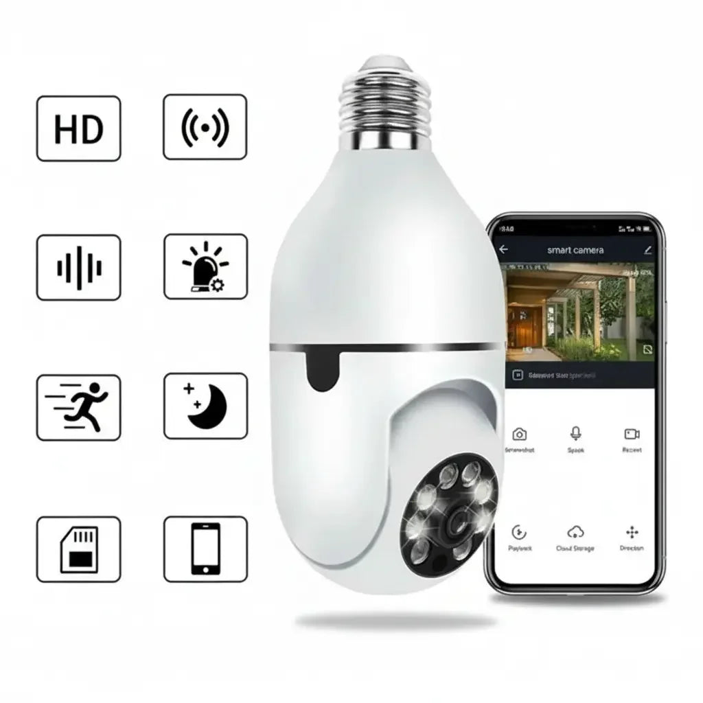 360-Degree Wi-Fi Full HD 1080p Security Camera with Recorder Microphone