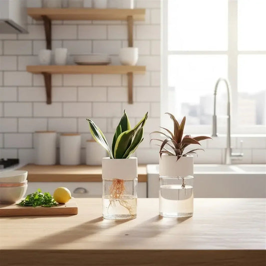 Mini Vaso de Decoração de Flores Hidropônico