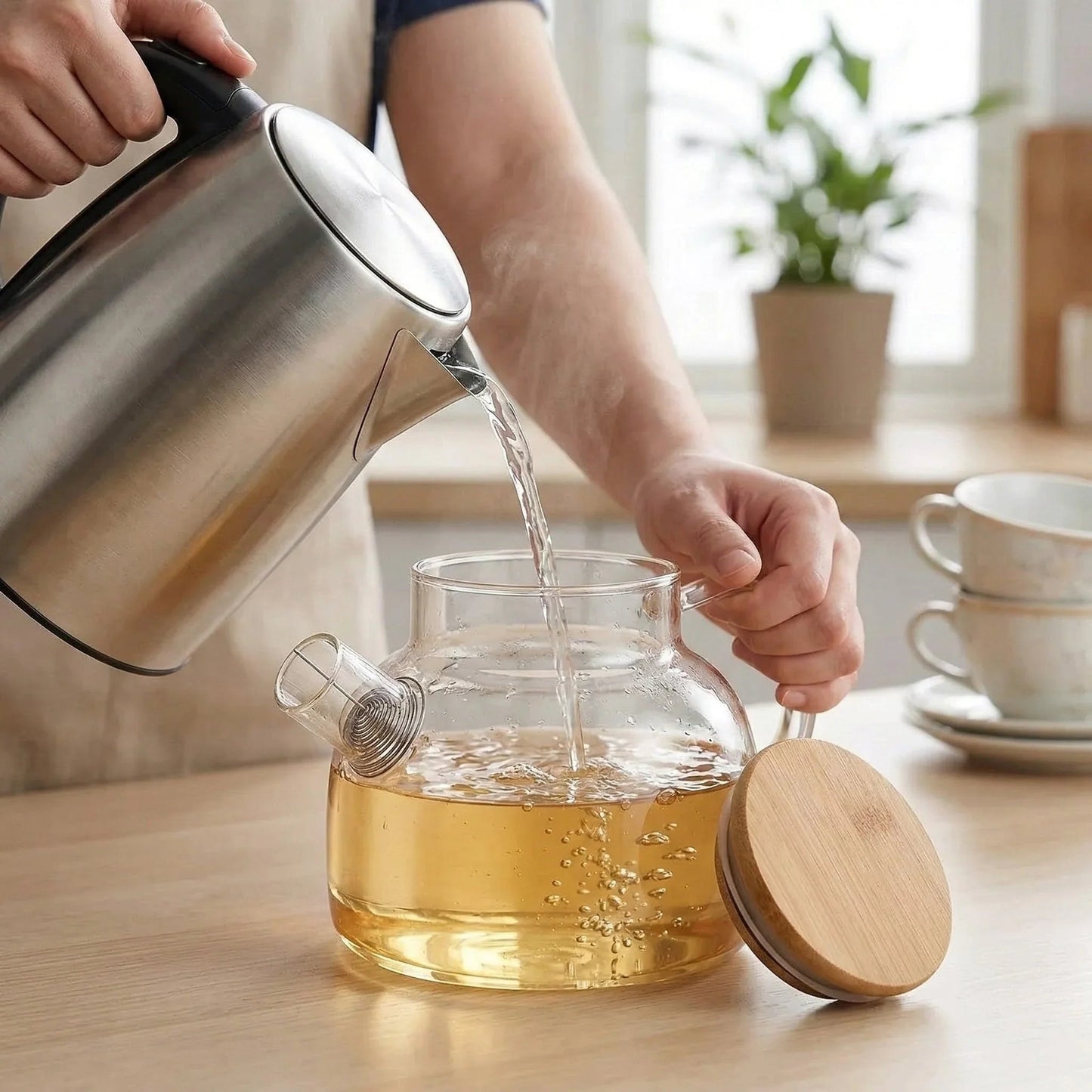 Chaleira de Vidro Resistente ao Calor 1L