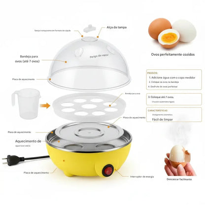 Cozinhador de Ovos Elétrico Portátil a Vapor