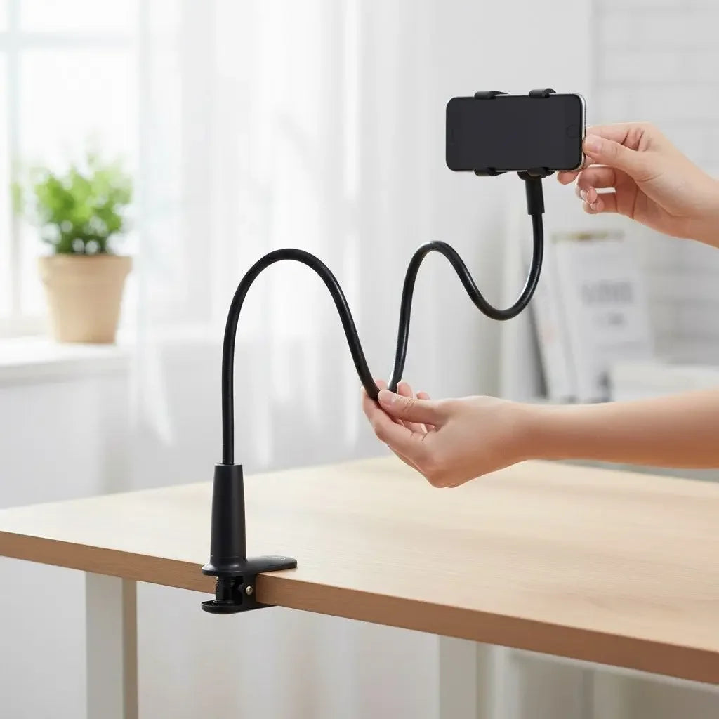 Cell phone holder with bed extension