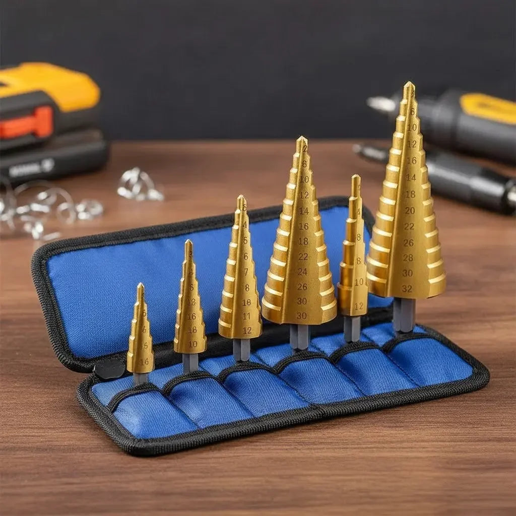 Kit Completo 6 Brocas Escalonadas de Titânio