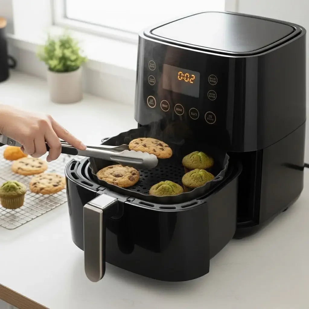 Kit de Bandejas de Silicone Reutilizáveis para Air Fryer