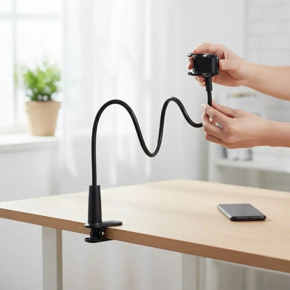 Cell phone holder with bed extension