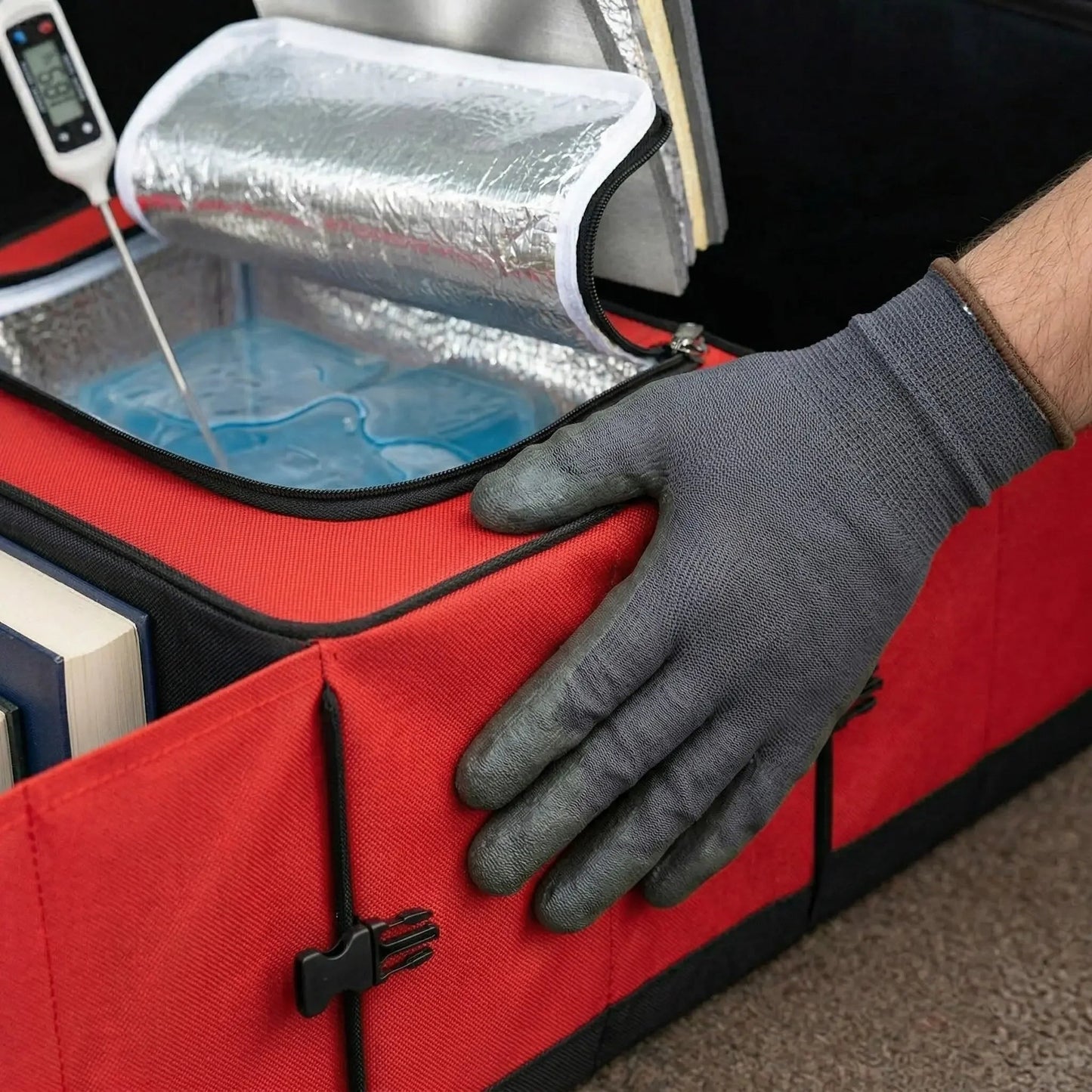 Organizador de Porta-Malas com Compartimento Térmico