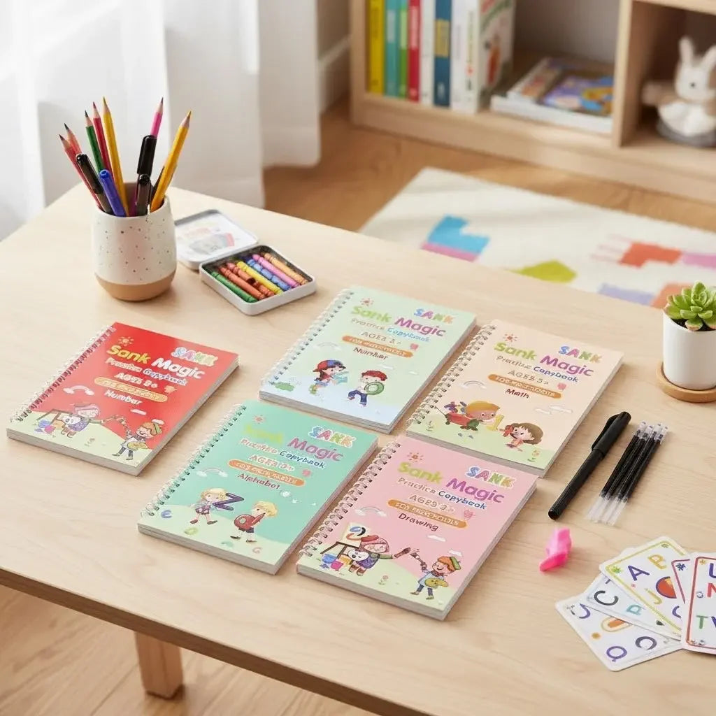 Conjunto de Caderno de Caligrafia Multi-idiomas