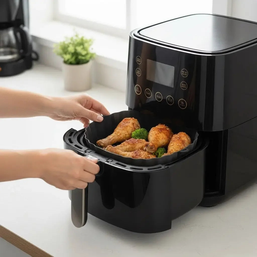 Kit de Bandejas de Silicone Reutilizáveis para Air Fryer