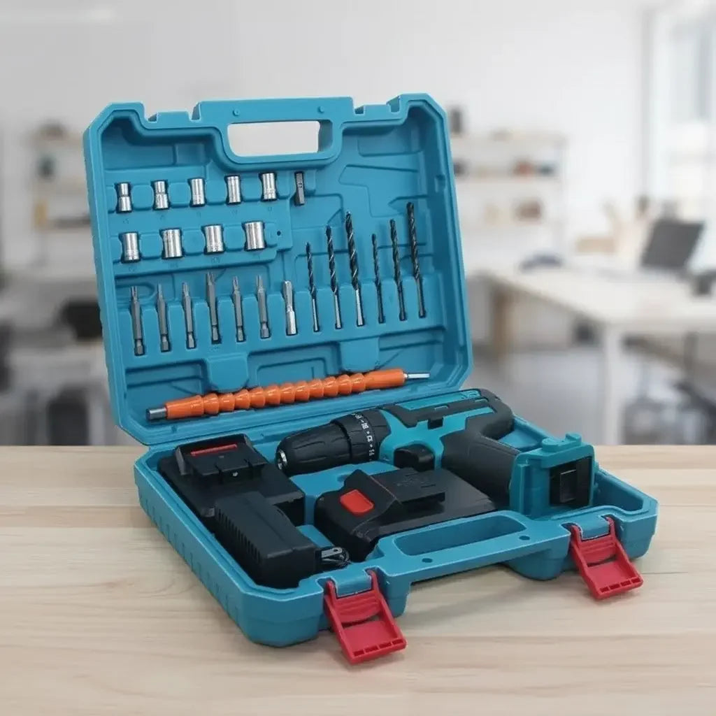 Kit Parafusadeira/Furadeira 28 Peças + 2 Baterias Portáteis + Maleta De Brinde