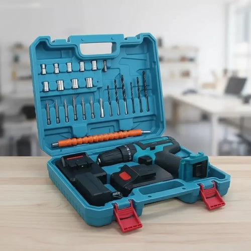 Kit Parafusadeira/Furadeira 28 Peças + 2 Baterias Portáteis + Maleta De Brinde