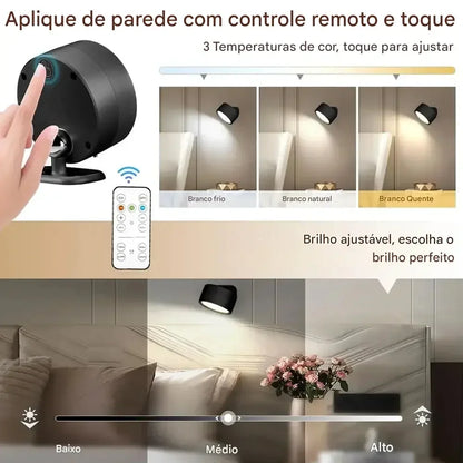 Luminária de Parede LED Moderna Sem Fio
