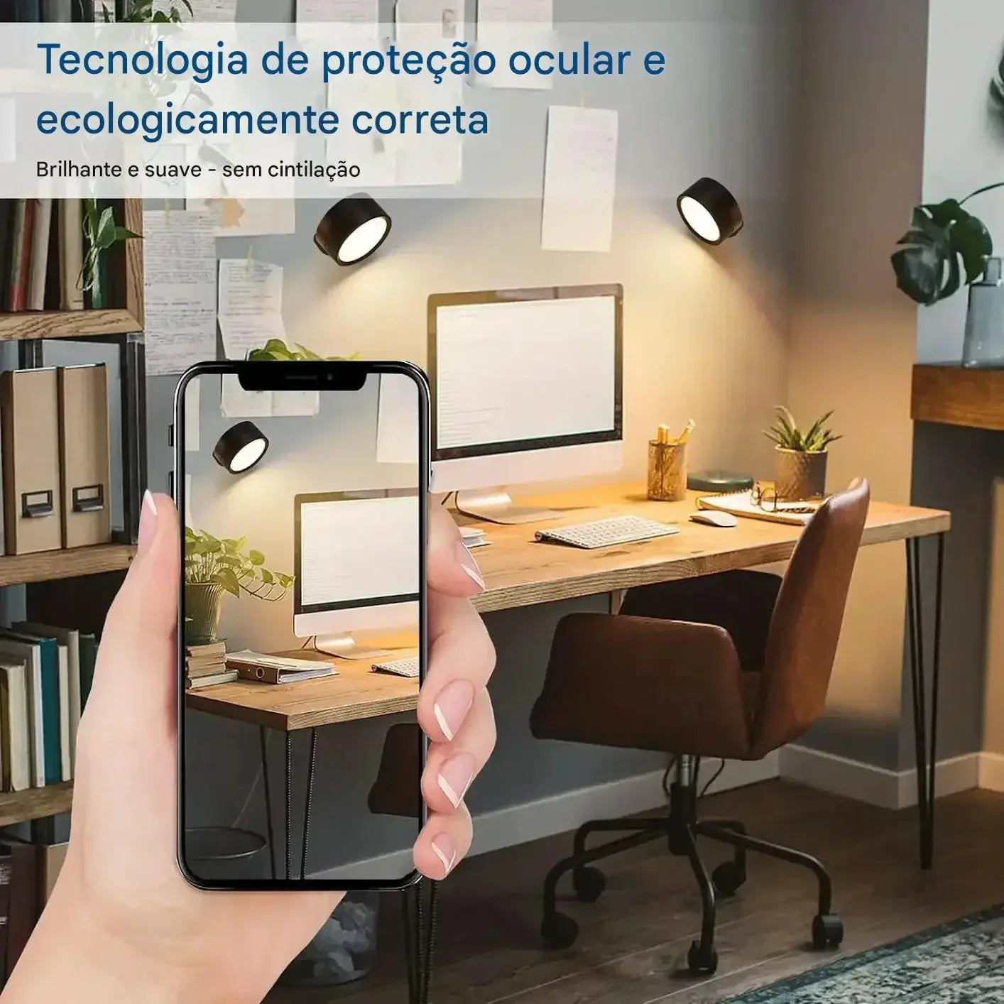 Luminária de Parede LED Moderna Sem Fio