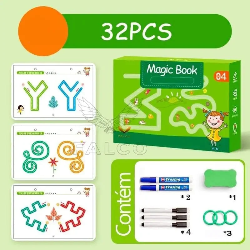 Caderno de Traçado e Desenho Infantil com Tinta Apagável