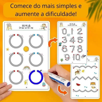 Caderno de Traçado e Desenho Infantil com Tinta Apagável