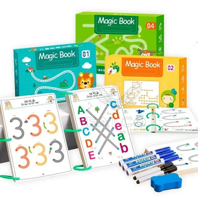 Caderno de Traçado e Desenho Infantil com Tinta Apagável