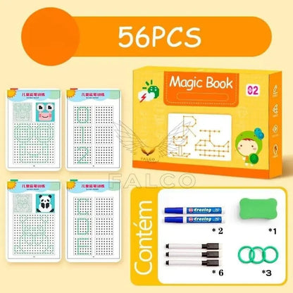 Caderno de Traçado e Desenho Infantil com Tinta Apagável