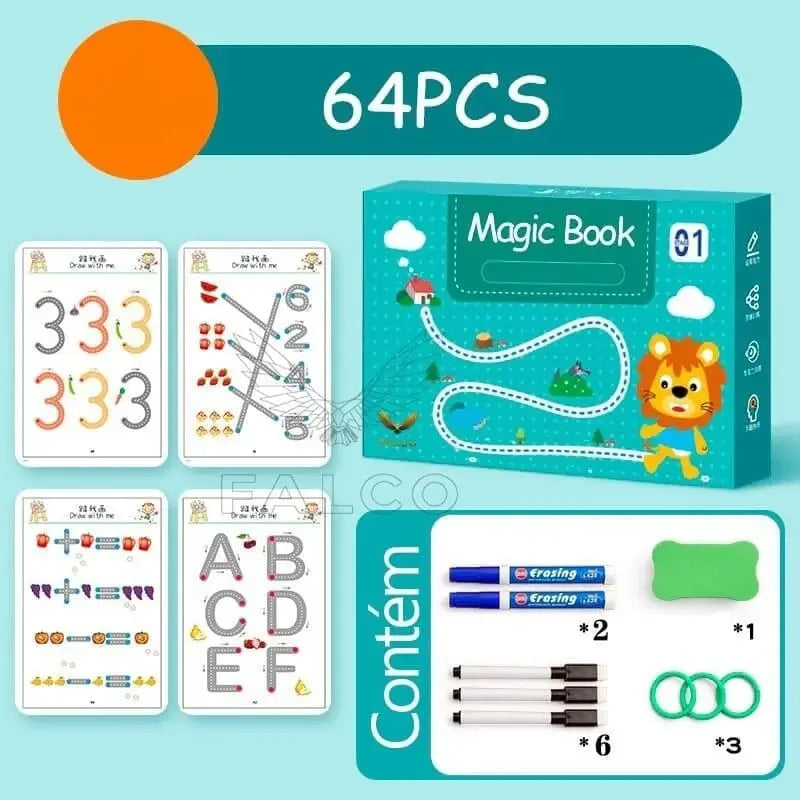 Caderno de Traçado e Desenho Infantil com Tinta Apagável