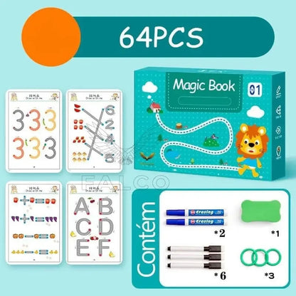 Caderno de Traçado e Desenho Infantil com Tinta Apagável