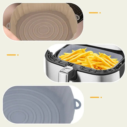 Kit de Bandejas de Silicone Reutilizáveis para Air Fryer