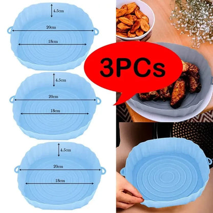 Kit de Bandejas de Silicone Reutilizáveis para Air Fryer