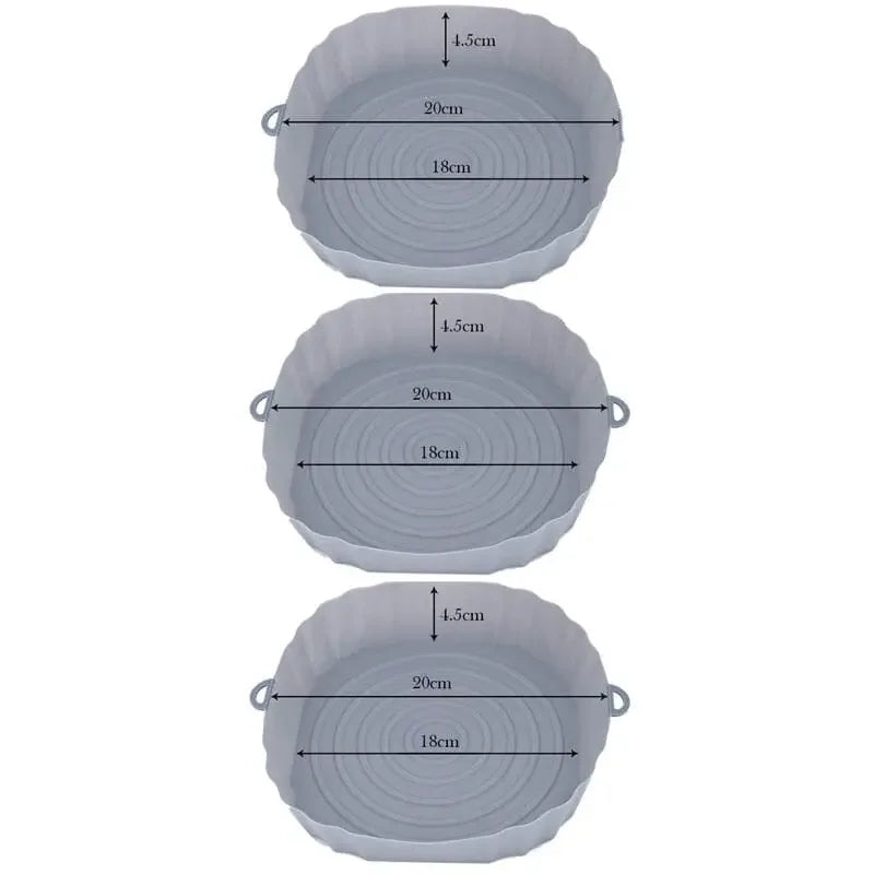 Kit de Bandejas de Silicone Reutilizáveis para Air Fryer