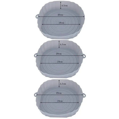 Kit de Bandejas de Silicone Reutilizáveis para Air Fryer