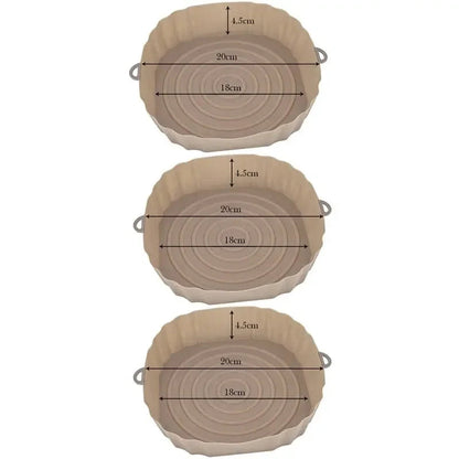 Kit de Bandejas de Silicone Reutilizáveis para Air Fryer