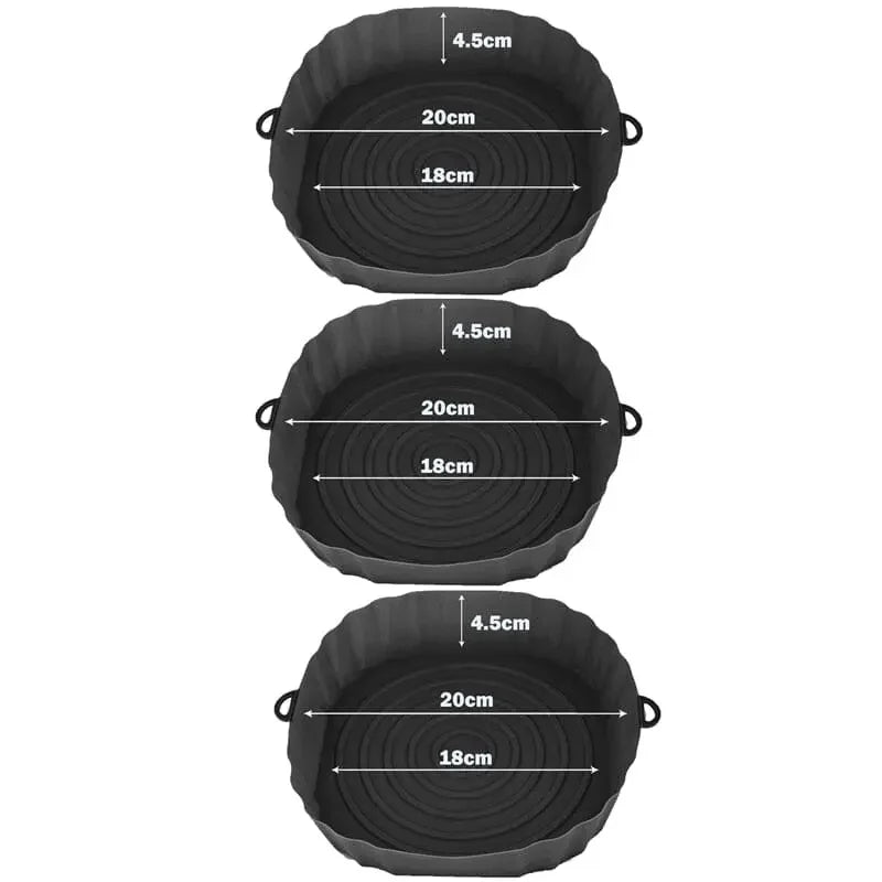 Kit de Bandejas de Silicone Reutilizáveis para Air Fryer