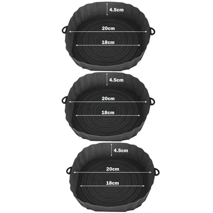 Kit de Bandejas de Silicone Reutilizáveis para Air Fryer