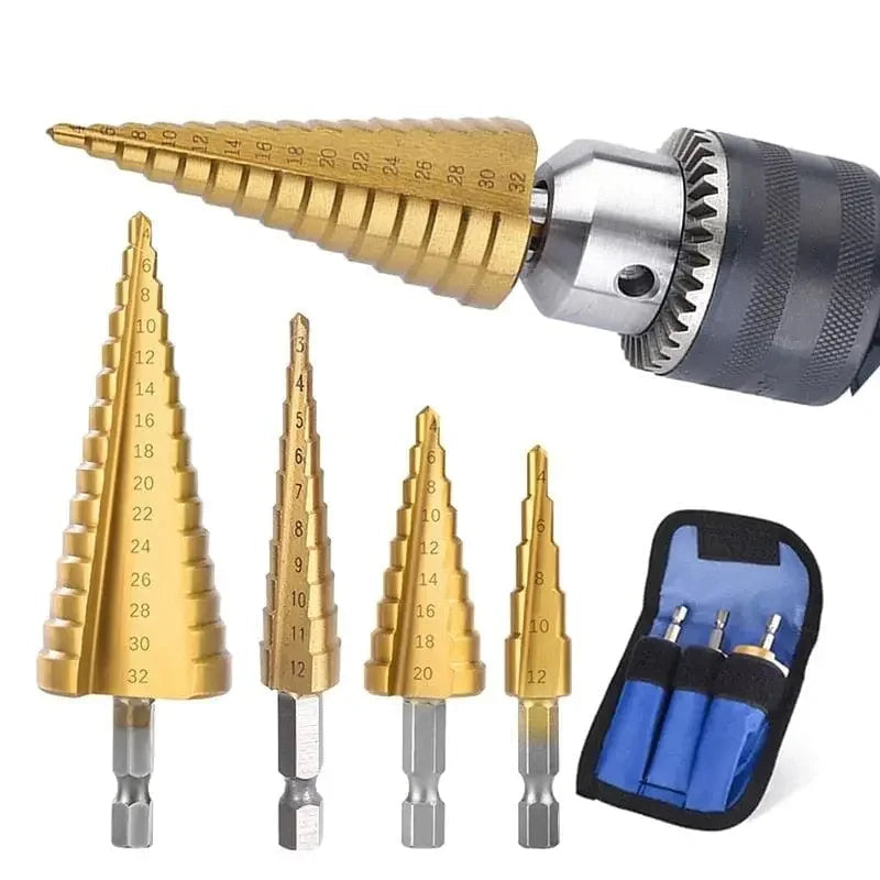 Kit Completo 6 Brocas Escalonadas de Titânio