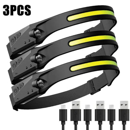 Lanterna de Cabeça Recarregável USB - Compre 2 Leve 3