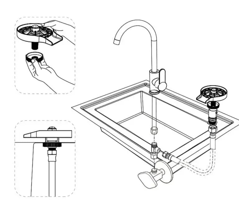 High-Pressure Glass Rinser for Kitchen Sink