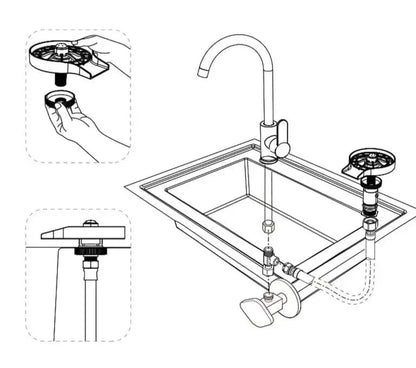 High-Pressure Glass Rinser for Kitchen Sink
