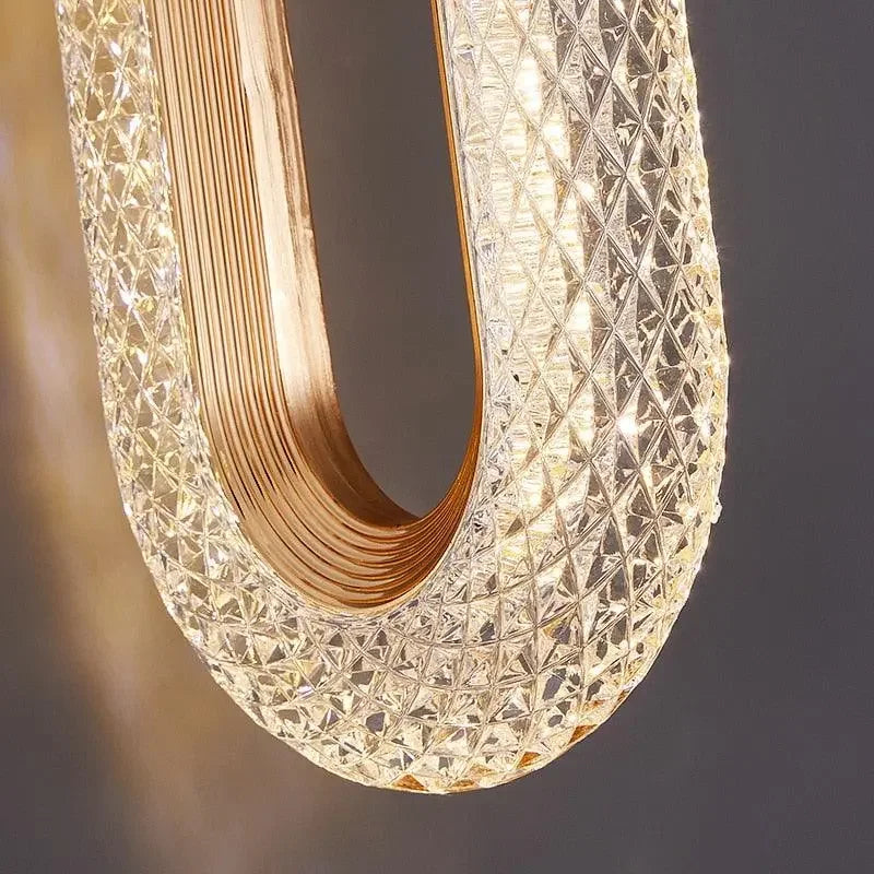 Pendente Vintage Oval de Cristal Iluminação Elegante