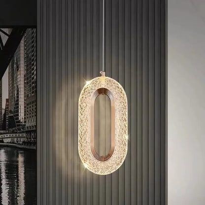 Pendente Vintage Oval de Cristal Iluminação Elegante