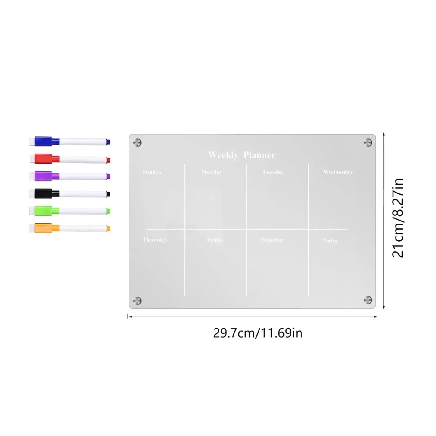 Weekly Planning Board in Acrylic